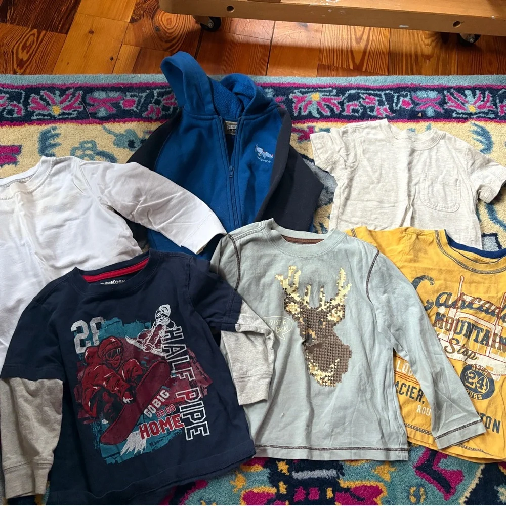 OshKosh B'gosh Boys' Long-Sleeve Tops shirts zip up hoodie bundle lot Old Navy